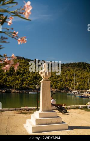 Konstantinos Lomvardos busto in una delle isole di Zante, Grecia Foto Stock