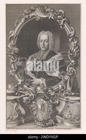 PortraT van Anselm Franz von Ingelheim, Johann Wilhelm Windter, 1747 stampa Germania incisione di persone storiche Foto Stock