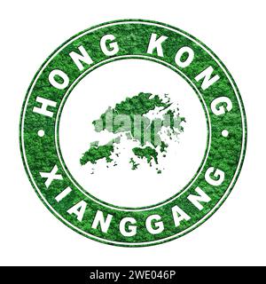 Mappa di Hong Kong, concetto di emissioni CO2, Clipping Path Foto Stock