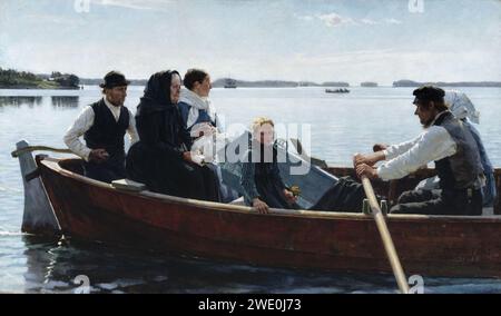 Albert Edelfelt - il trasporto di un bambino la bara Foto Stock