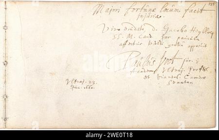 Album amicorum Jacob Heyblocq KB131H26 - p135 - Paulus Voet - iscrizione. Foto Stock