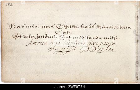 Album amicorum Jacob Heyblocq KB131H26 - p152 - Pieter Dubbels - iscrizione. Foto Stock