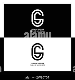 Logo della lettera iniziale GS. Monogramma di progettazione del modello G e S. Illustrazione Vettoriale