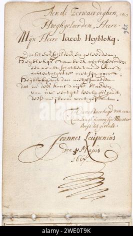 Album amicorum Jacob Heyblocq KB131H26 - p276 - Joannes Leupenius - poesia. Foto Stock