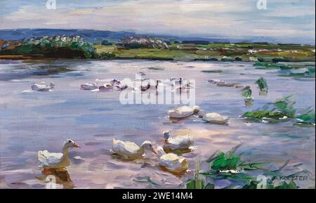 Alexander Koester Enten am Seeufer 814. Foto Stock
