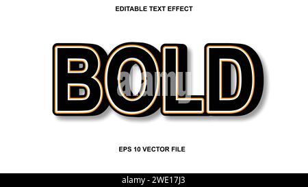 Effetto testo modificabile stile 3d in grassetto. Illustrazione vettoriale. Illustrazione Vettoriale