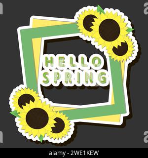 Splendida illustrazione a colori sul tema delle festività annuali Hello Spring Illustrazione Vettoriale