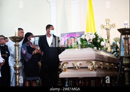 Bogotà, Colombia. 22 gennaio 2024. Il vicepresidente colombiano Francia Maquez prende parte alla scia del senatore colombiano per l'alleanza politica 'Pacto Historico' Piedad Cordoba al congresso colombiano di Bogotà, Colombia, il 22 gennaio 2024. Foto di: Chepa Beltran/Long Visual Press Credit: Long Visual Press/Alamy Live News Foto Stock