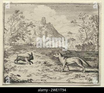 Allart van Everdingen (olandese, 1621-1675) - Reynard the Fox, Reynard and the Rabbit Foto Stock