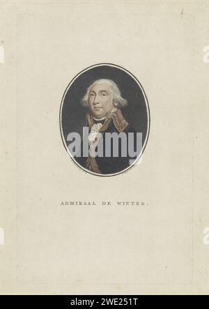 Ritratto di Jan Willem de Winter, Jacobus Wijsman, dopo Evert Maashamp, 1795 - 1812 stampa Ritratto di Jan Willem de Winter, Admiraal e capitano della flotta olandese. Incisione su carta di Amsterdam Foto Stock