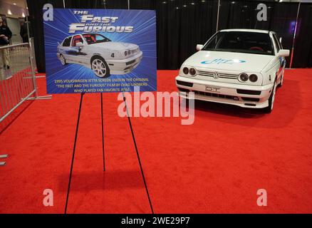 Philadelphia, Pennsylvania, U.S.A - 14 gennaio 2024 - lo schermo Volkswagen Jetta del 1995 utilizzato nel film Fast and the Furious Foto Stock