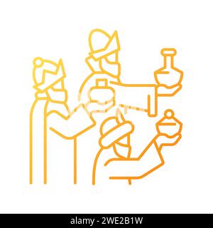 Icona vettore lineare gradiente epifania Illustrazione Vettoriale