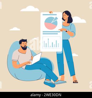 I manager stanno discutendo di questioni aziendali Illustrazione Vettoriale