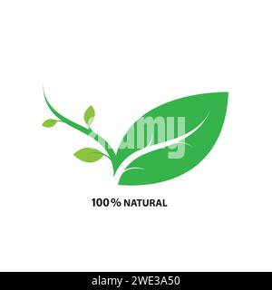 Verde foglia ecologia natura vettore icona. Piante e foglie. Logo di verde foglia ecologia natura elemento vettore icona. Icona vettore natura ecologia foglia albero Illustrazione Vettoriale