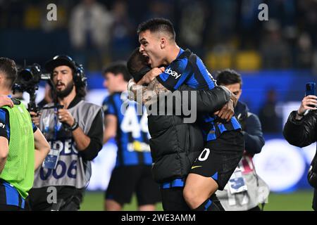 Riyadh, Arabia Saudita. 22 gennaio 2024. Lautaro Martinez (Inter) durante la finale italiana della Supercoppa tra il Napoli 0-1 Inter allo Stadio al-Awwal il 22 gennaio 2024 a Riyad, Italia. Credito: Maurizio Borsari/AFLO/Alamy Live News crediti: Aflo Co.. Ltd./Alamy Live News Foto Stock