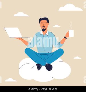 Mantenete la calma. Carattere vettoriale piatto. Illustrazione Vettoriale