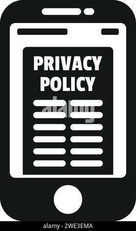 Icona informativa sulla privacy del telefono vettore semplice. Uso aziendale. Protezione dei documenti Illustrazione Vettoriale
