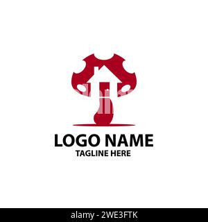 design con logo vettoriale a fungo Illustrazione Vettoriale