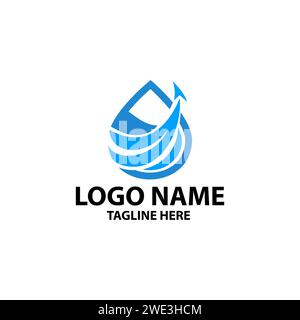 vettore di design del logo di acqua dolce Illustrazione Vettoriale
