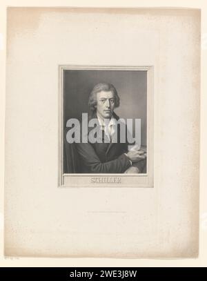 Ritratto van Friedrich von Schiller, Gustav Schlick, carta stampata 1814 - 1869. persone storiche. uomo adulto. libro Foto Stock