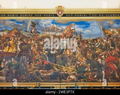 Battaglia di Vienna, 1683, e sconfitta dell'esercito turco invasore (dipinto da Jan Matejko); sala Sobieski, Musei Vaticani, Roma, Italia. Foto Stock