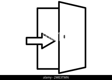 icona sportello di uscita. icona relativa alla navigazione pubblica. stile icona linea. illustrazione dell'elemento Illustrazione Vettoriale
