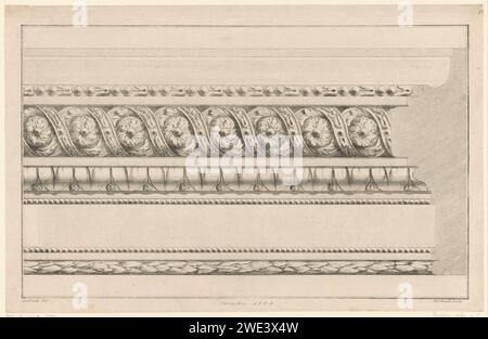 Elenco di motivi floreali e tulipani, Berthault , dopo Richard de Lalonde, 1784 - 1785 stampa un elenco ornato di motivi floreali e tulipani. Decorazioni per incisioni/incisioni su carta Parigi  arte (+ decorazioni per inquadrature) Foto Stock