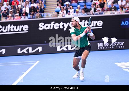 Parigi, Francia. 20 gennaio 2024. Karen Khachanov durante l'Australian Open AO 2024 torneo del grande Slam il 21 gennaio 2024 al Melbourne Park in Australia. Crediti: Victor Joly/Alamy Live News Foto Stock