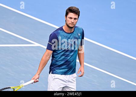 Melbourne, Australie. 22 gennaio 2024. Miomir Kecmanovic durante l'Australian Open 2024, torneo di tennis del grande Slam il 22 gennaio 2024 al Melbourne Park di Melbourne, Australia - foto Victor Joly/DPPI credito: DPPI Media/Alamy Live News Foto Stock