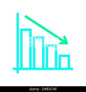 Icona linea di tendenza discendente Illustrazione Vettoriale