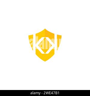 Logo K Shield. Logo Letter KK Illustrazione Vettoriale