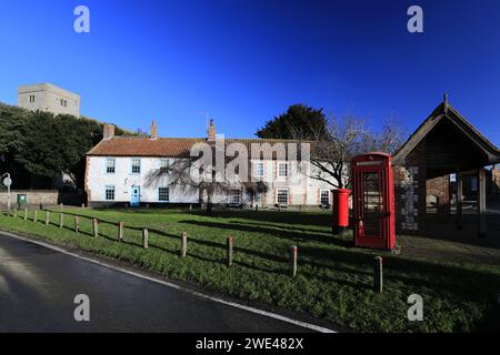 Il villaggio verde, villaggio di Thornham; Norfolk settentrionale; Inghilterra; Regno Unito Foto Stock