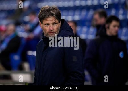 Doetinchem, Paesi Bassi. 22 gennaio 2024. DOETINCHEM, PAESI BASSI - 22 GENNAIO: Il capo allenatore Jan Vreman di De Graafschap guarda durante il Keuken Kampioen Divisie match olandese tra De Graafschap e Jong PSV allo Stadion De Vijverberg il 22 gennaio 2024 a Doetinchem, Paesi Bassi. (Foto di Rene Nijhuis/Orange Pictures) credito: Orange Pics BV/Alamy Live News Foto Stock