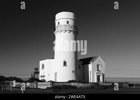 Il vecchio faro a Hunstanton, Costa North Norfolk, Inghilterra, Regno Unito Foto Stock