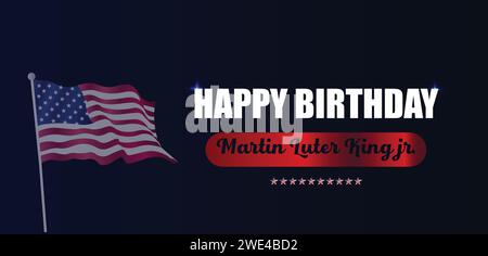 Buon compleanno martin Luter King jr. progettazione testuale Illustrazione Vettoriale