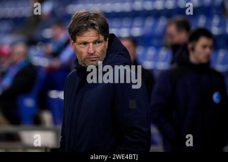 Doetinchem, Paesi Bassi. 22 gennaio 2024. DOETINCHEM, PAESI BASSI - 22 GENNAIO: Il capo allenatore Jan Vreman di De Graafschap guarda durante il Keuken Kampioen Divisie match olandese tra De Graafschap e Jong PSV allo Stadion De Vijverberg il 22 gennaio 2024 a Doetinchem, Paesi Bassi. (Foto di Rene Nijhuis/Orange Pictures) credito: dpa/Alamy Live News Foto Stock