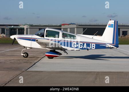 Una Grumman American AA-5B Tiger all'Aeroporto di Brighton City Foto Stock