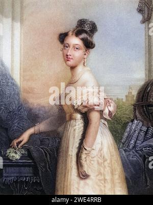 Principessa Alexundrina Vittoria di Sassonia-Coburgo di 18 1819-1901 anni più tardi Regina Vittoria , Historisch, digital restaurierte Reproduktion von einer Vorlage aus dem 19. Jahrhundert, data record non indicata Foto Stock