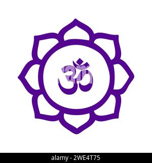 OM Sign on Lotus Flower Illustrazione Vettoriale