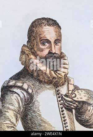 Karel van Munder 1548-1606 flämischer Maler Dichter biografo, Historisch, digital restaurierte Reproduktion von einer Vorlage aus dem 19. Jahrhundert, data record non indicata Foto Stock