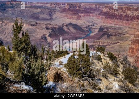 Canyon dalla Desert View Watchtower, dal Grand Canyon National Park, Arizona. Foto Stock