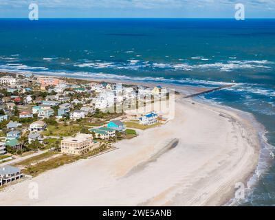 Foto aerea Vilano Beach St Augustine FL 4x4 spiaggia 2024 Foto Stock