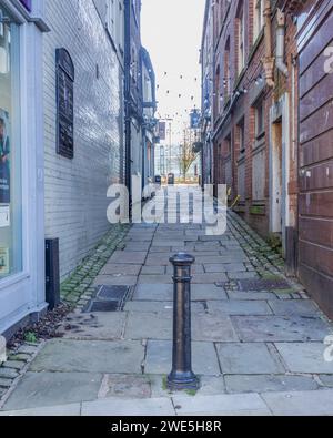 17.01.2024 Wigan, Greater Manchester, Regno Unito. Allyway nel centro di Wigan Foto Stock