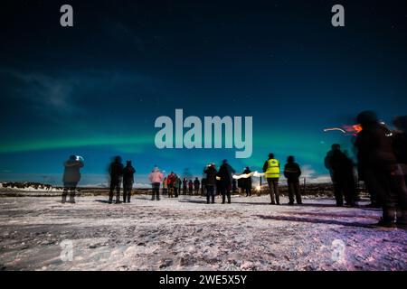 Aurora Borealis, paese islandese, Islanda. Foto Stock