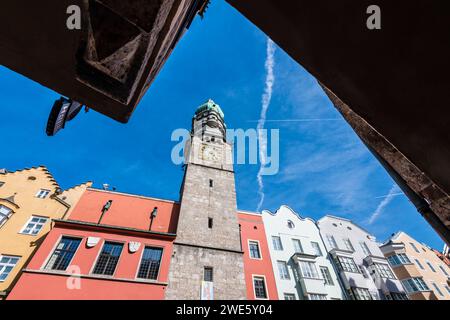 Torre della città, città vecchia, Innsbruck, Tirolo, Austria Foto Stock