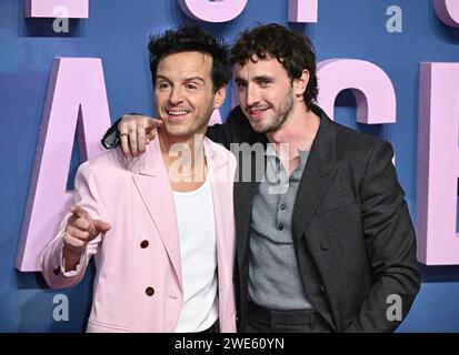 Londra, Regno Unito. 23 gennaio 2024. Andrew Scott e Paul Mescal arrivano allo screening di gala del Regno Unito di tutti noi sconosciuti, BFI Southbank, Londra. Credito: Doug Peters/EMPICS/Alamy Live News Foto Stock