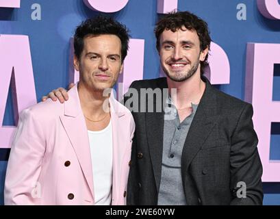 Londra, Regno Unito. 23 gennaio 2024. Andrew Scott e Paul Mescal arrivano allo screening di gala del Regno Unito di tutti noi sconosciuti, BFI Southbank, Londra. Credito: Doug Peters/EMPICS/Alamy Live News Foto Stock