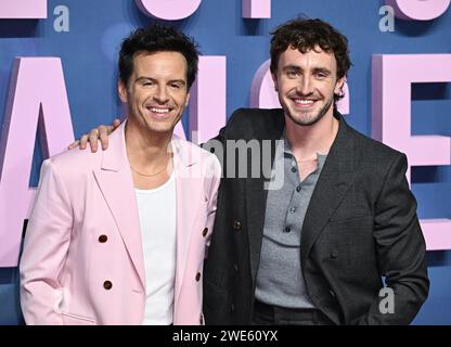 Londra, Regno Unito. 23 gennaio 2024. Andrew Scott e Paul Mescal arrivano allo screening di gala del Regno Unito di tutti noi sconosciuti, BFI Southbank, Londra. Credito: Doug Peters/EMPICS/Alamy Live News Foto Stock