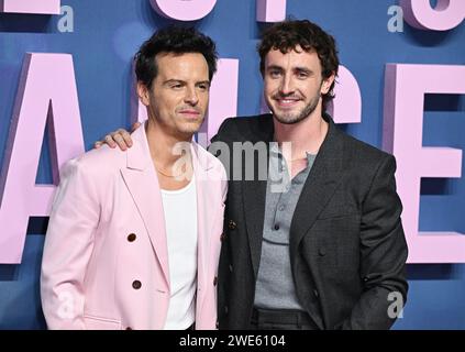 Londra, Regno Unito. 23 gennaio 2024. Andrew Scott e Paul Mescal arrivano allo screening di gala del Regno Unito di tutti noi sconosciuti, BFI Southbank, Londra. Credito: Doug Peters/EMPICS/Alamy Live News Foto Stock