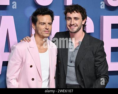 Londra, Regno Unito. 23 gennaio 2024. Andrew Scott e Paul Mescal arrivano allo screening di gala del Regno Unito di tutti noi sconosciuti, BFI Southbank, Londra. Credito: Doug Peters/EMPICS/Alamy Live News Foto Stock